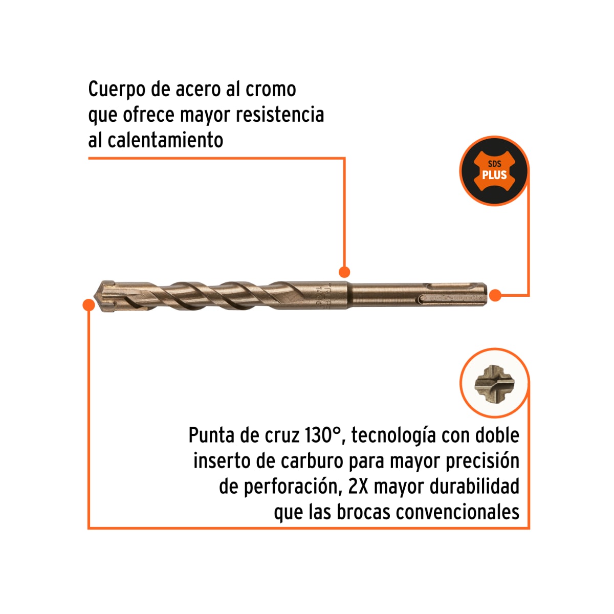Broca SDS Plus 14 x 160 mm, Truper3