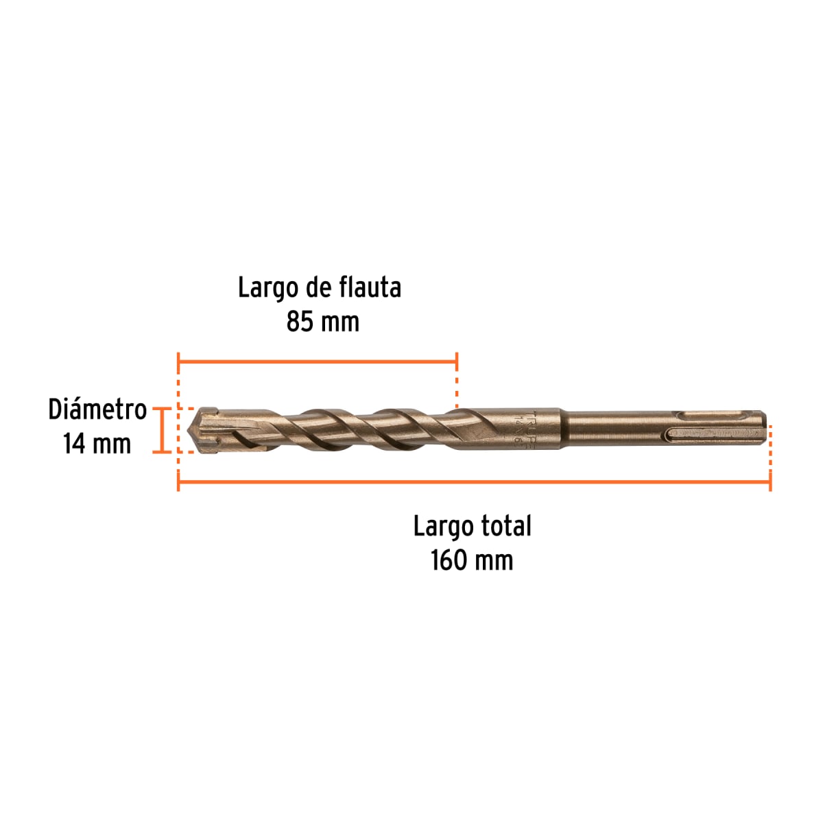 Broca SDS Plus 14 x 160 mm, Truper4