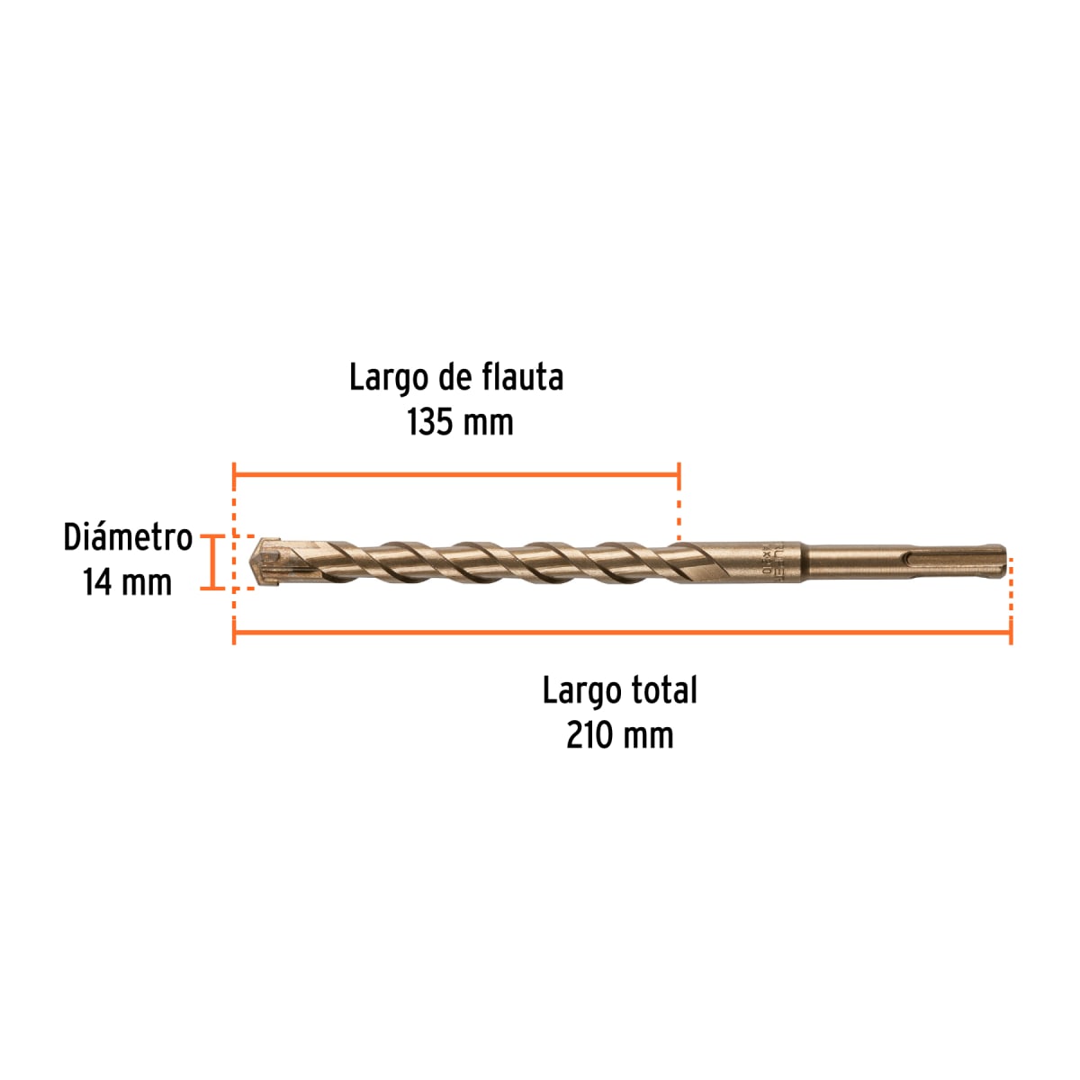 Broca SDS Plus 14 x 210 mm, Truper4