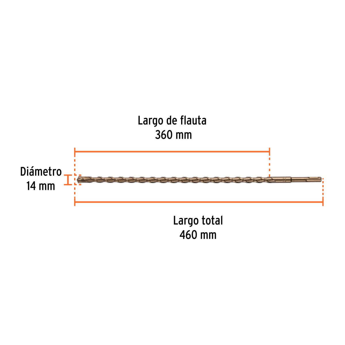 Broca SDS Plus 14 x 460 mm, Truper4