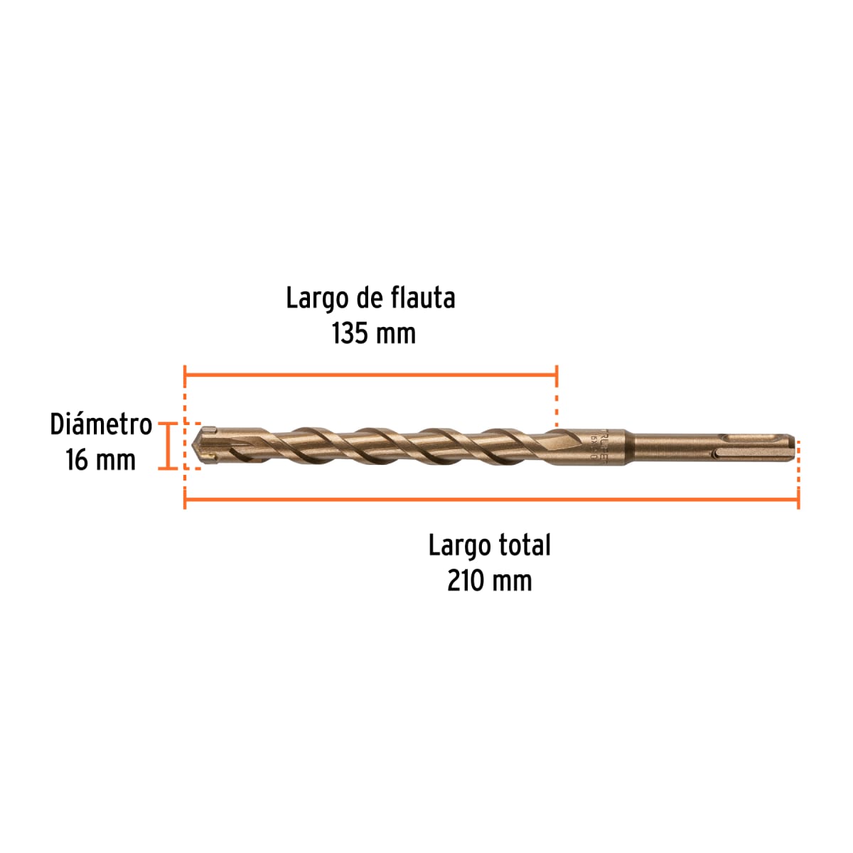 Broca SDS Plus 16 x 210 mm, Truper4