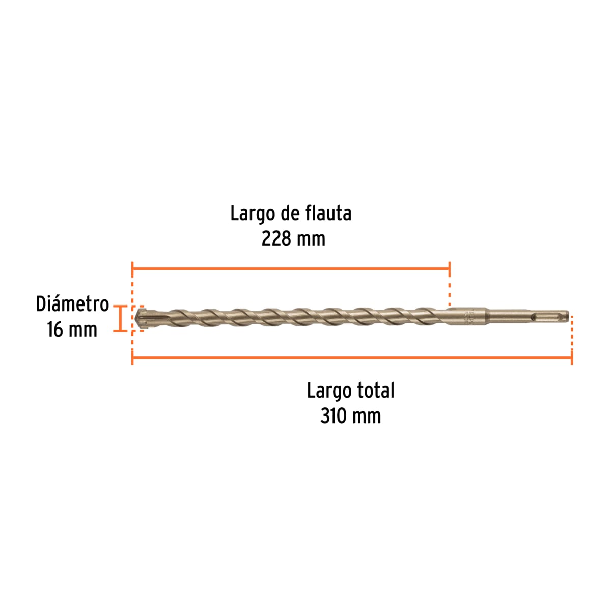 Broca SDS Plus 16 x 310 mm, Truper4