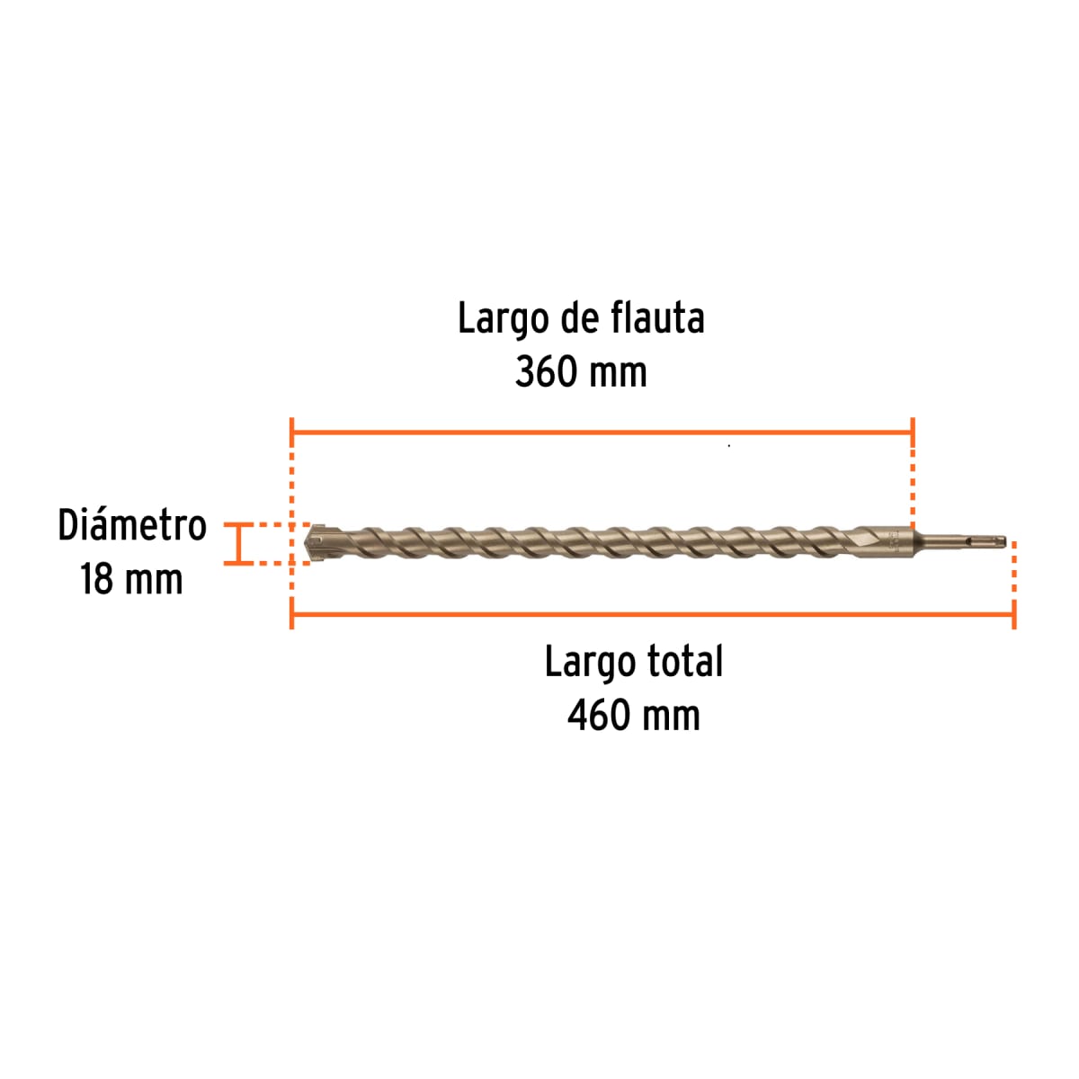 Broca SDS Plus 18 x 460 mm, Truper4