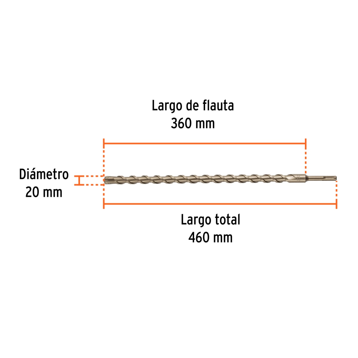 Broca SDS Plus 20 x 460 mm, Truper4