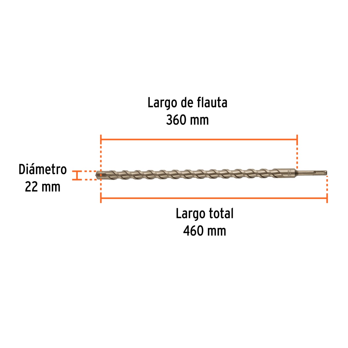 Broca SDS Plus 22 x 460 mm, Truper4