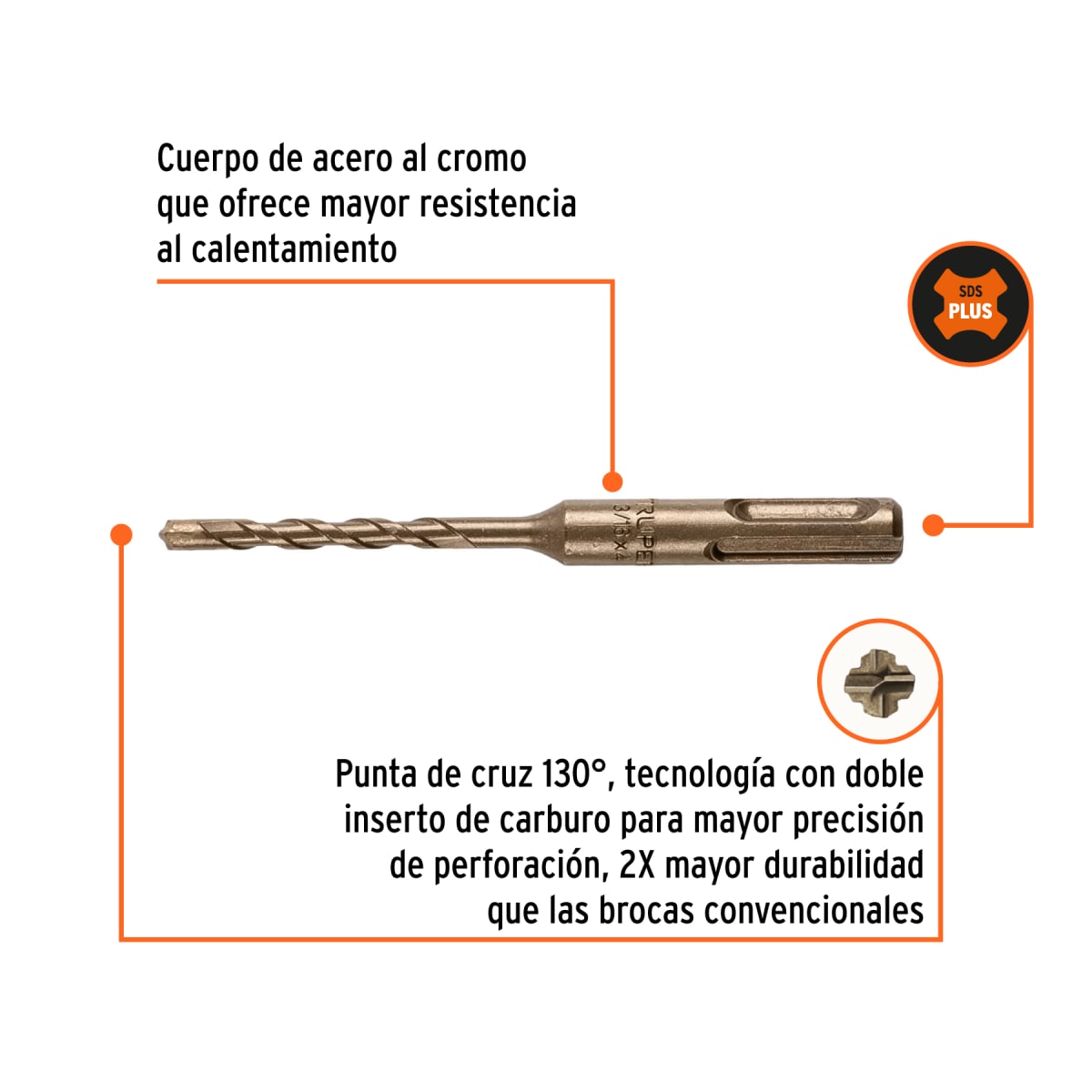 Broca SDS Plus 3/16 x 4´´, Truper3