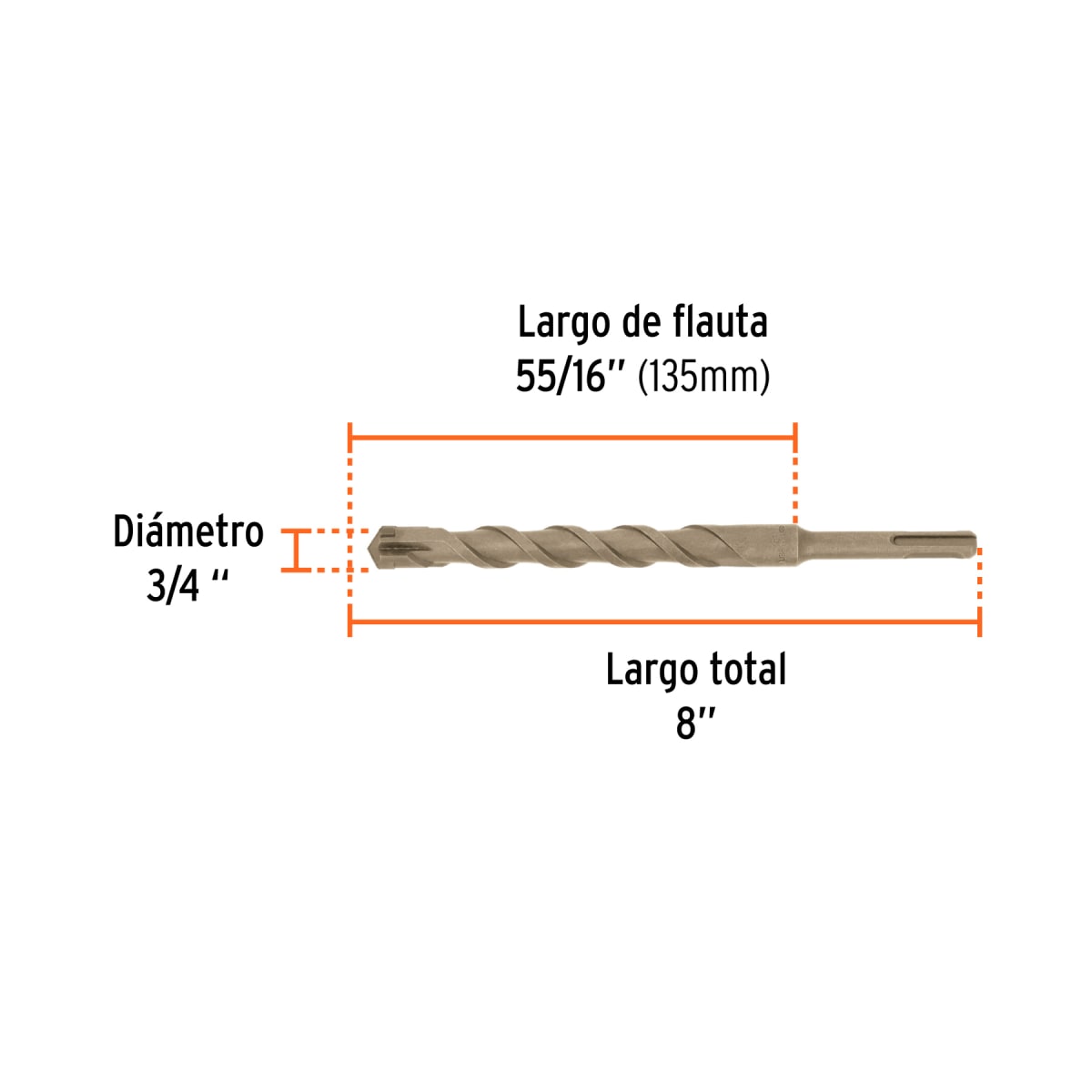 Broca SDS Plus 3/4 x 8