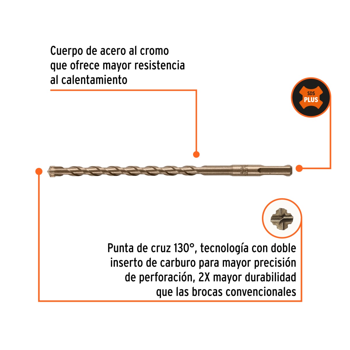 Broca SDS Plus 3/8 x 8´´, Truper3