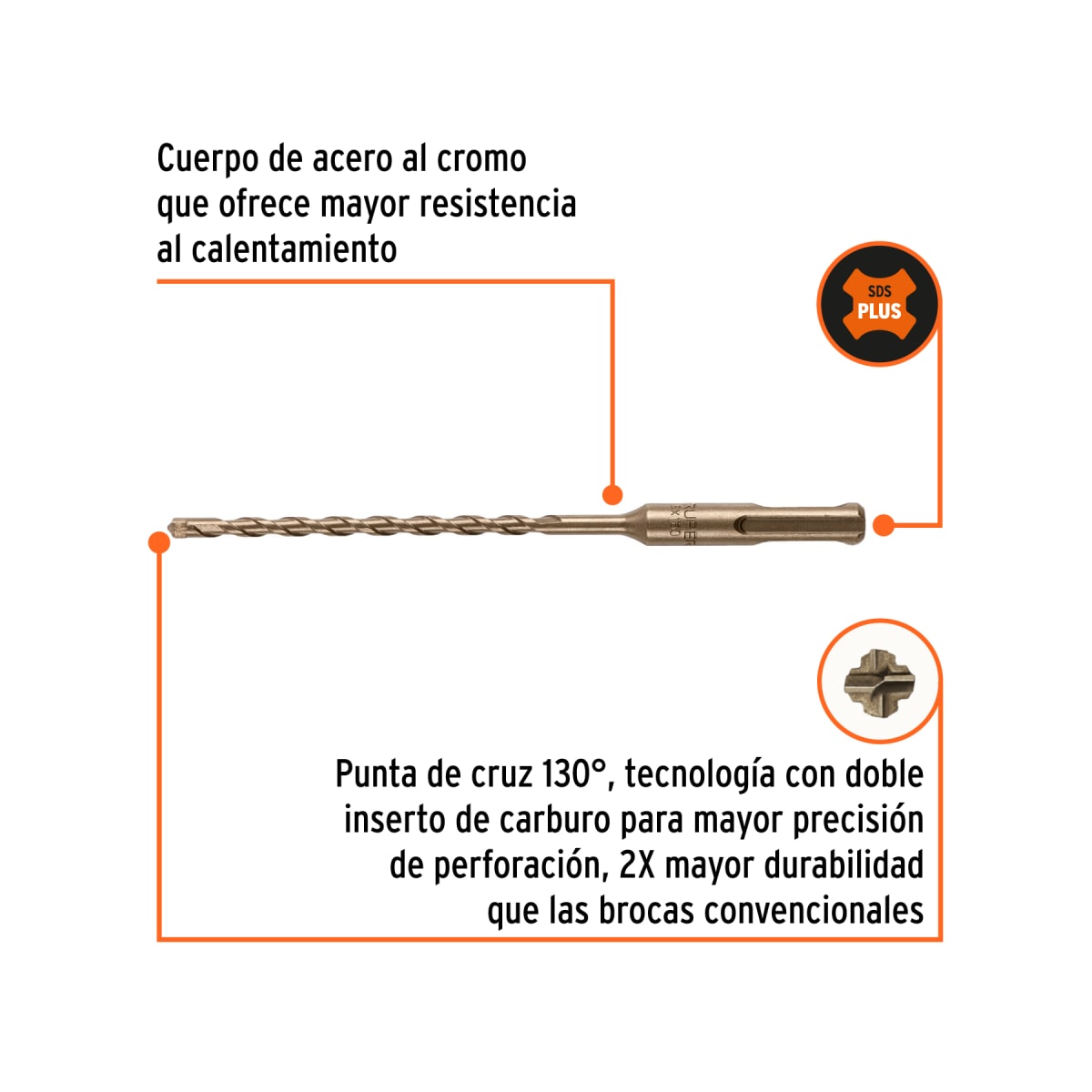 Broca SDS Plus 5 x 160 mm, Truper4