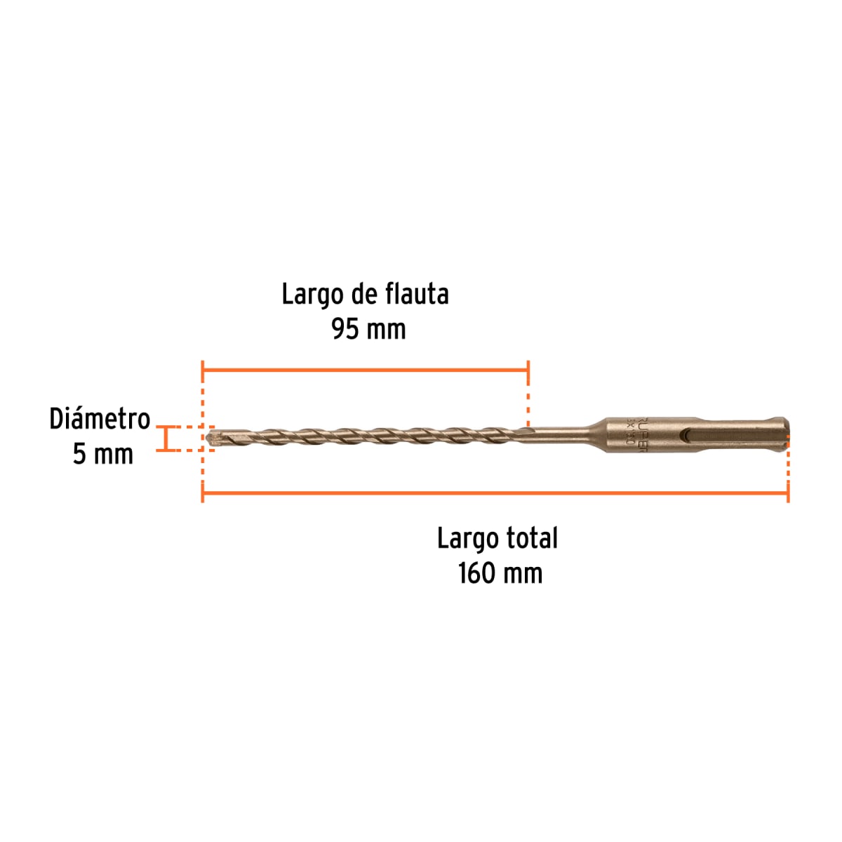 Broca SDS Plus 5 x 160 mm, Truper3