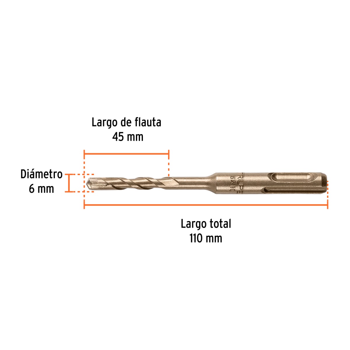 Broca SDS Plus 6 x 110 mm, Truper4