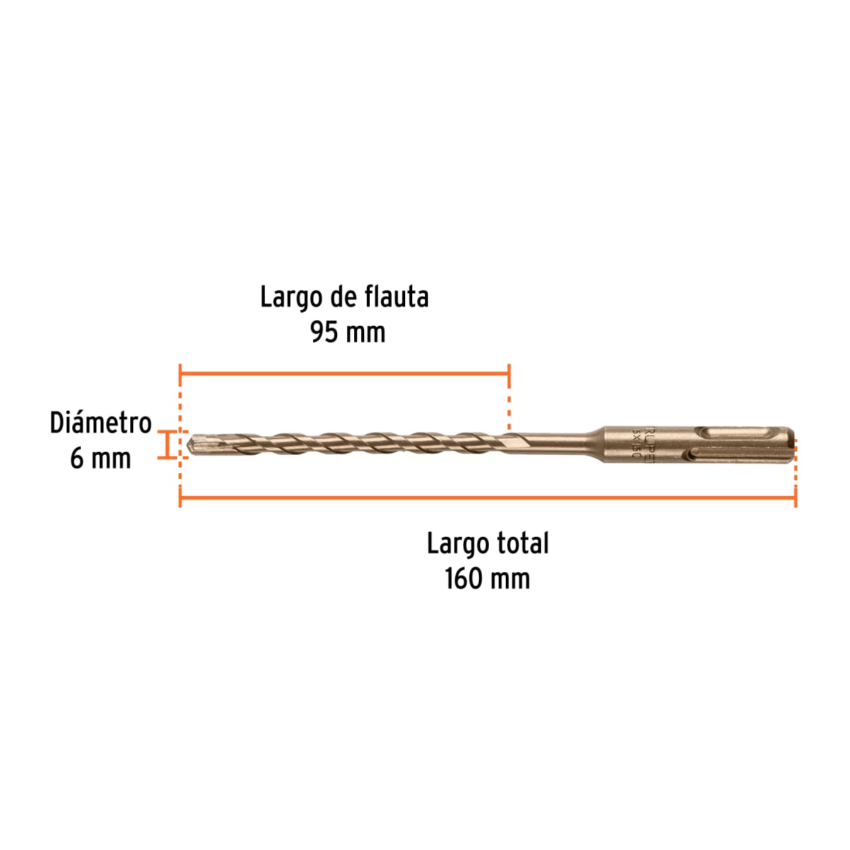 Broca SDS Plus 6 x 160 mm, Truper4