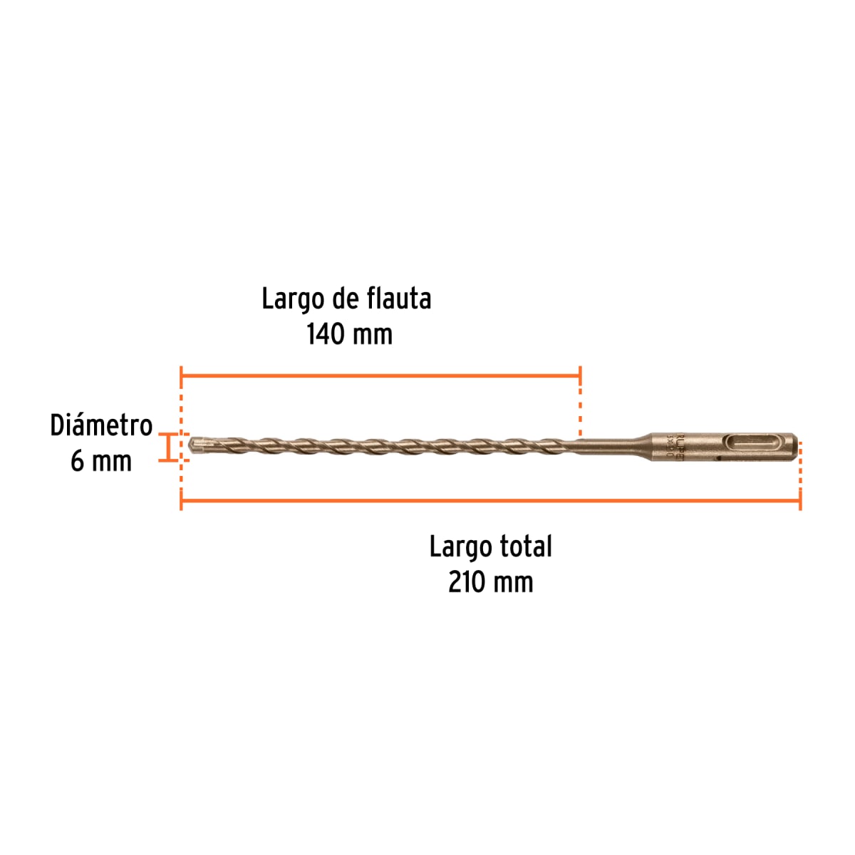 Broca SDS Plus 6 x 210 mm, Truper4