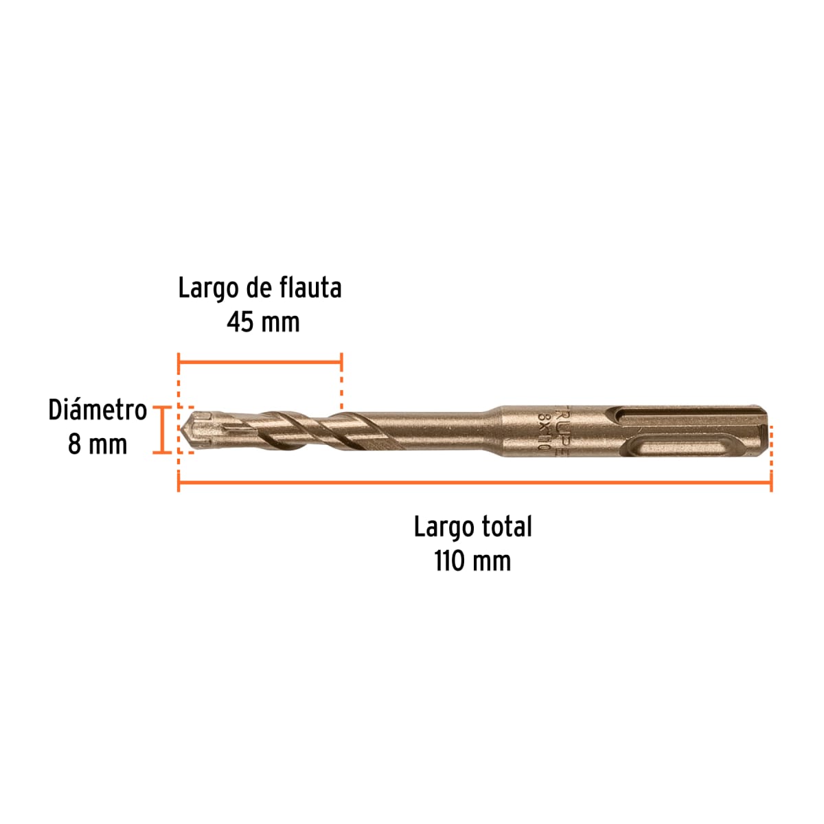 Broca SDS Plus 8 x 110 mm, Truper4