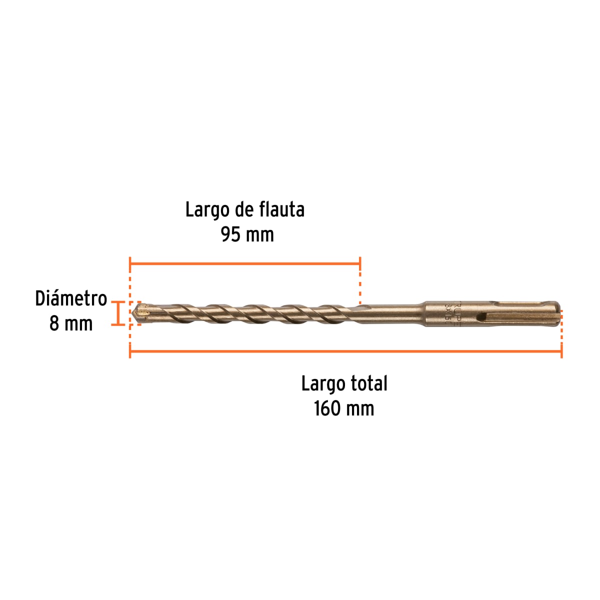 Broca SDS Plus 8 x 160 mm, Truper4