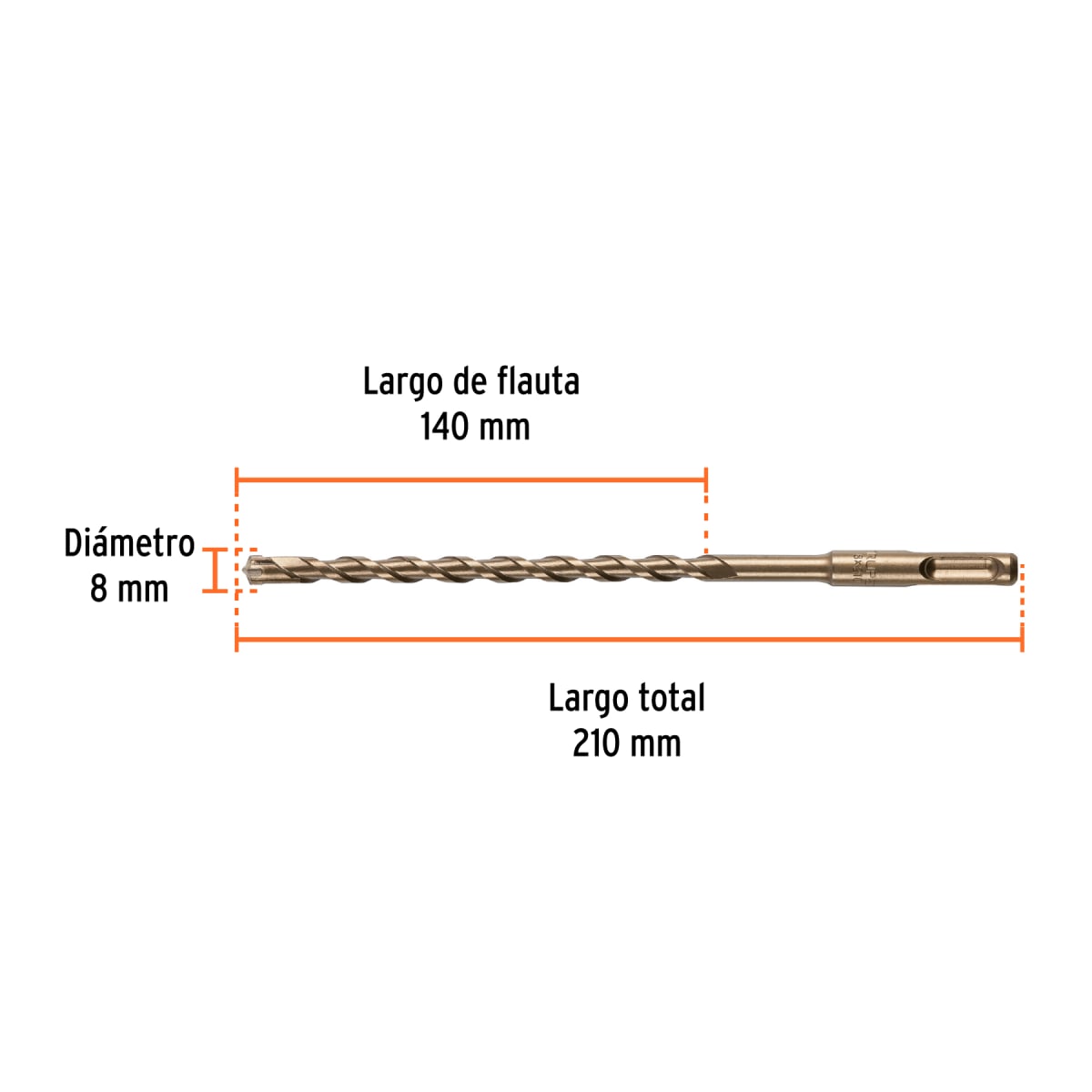 Broca SDS Plus 8 x 210 mm, Truper4