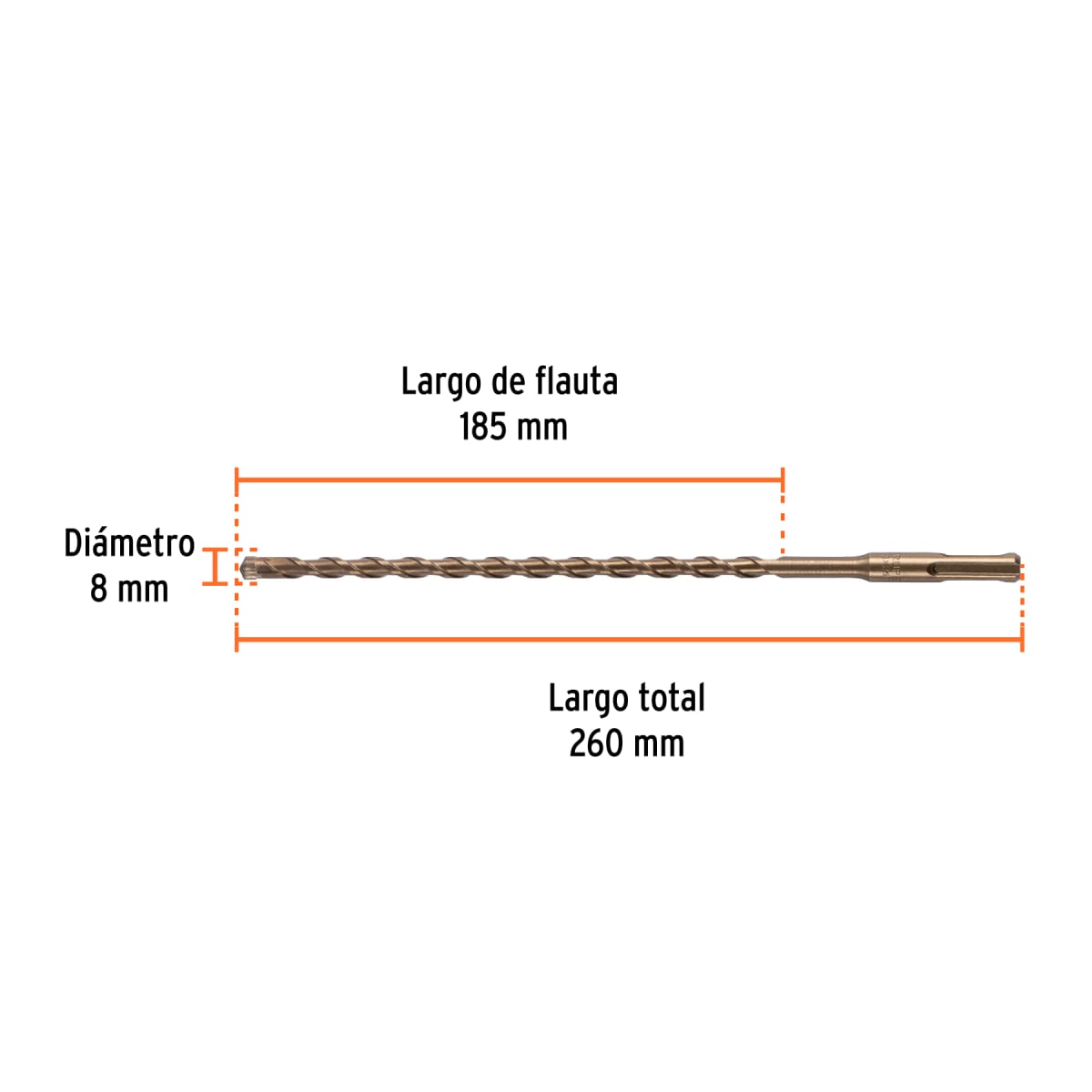 Broca SDS Plus 8 x 260 mm, Truper4