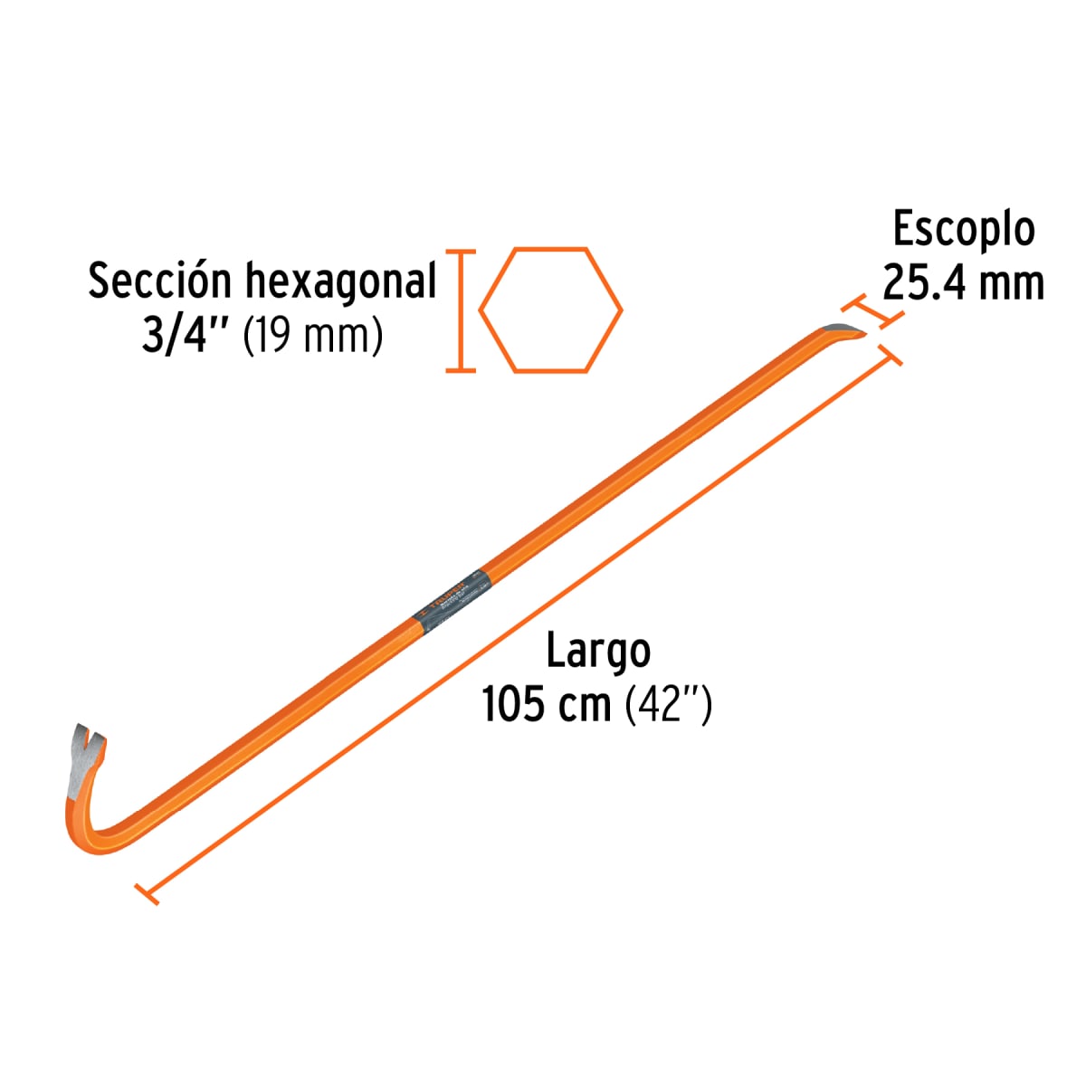 Barreta pata de cabra de 3/4'' x 107 cm Truper3