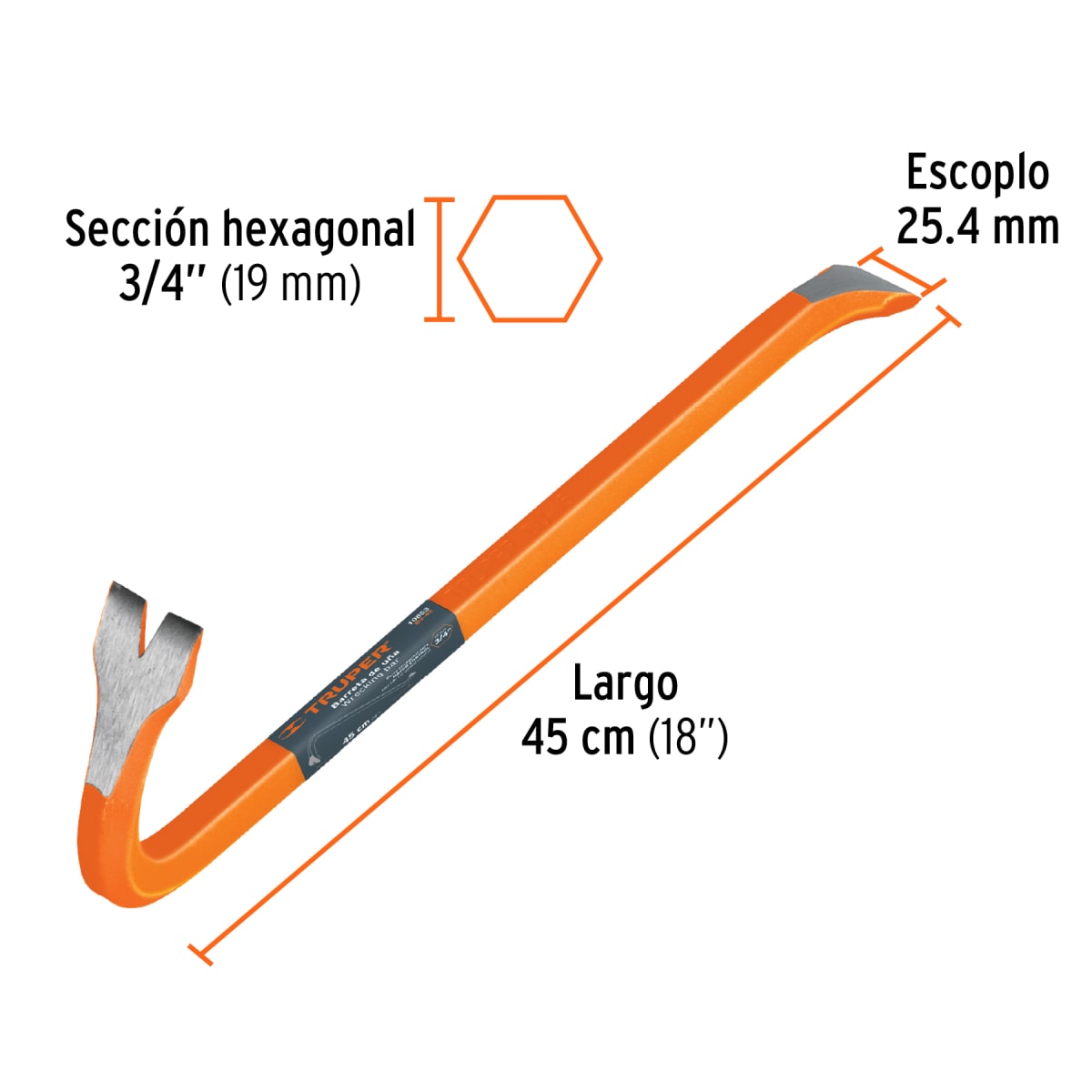 Barreta pata de cabra de 3/4'' x 45 cm Truper3