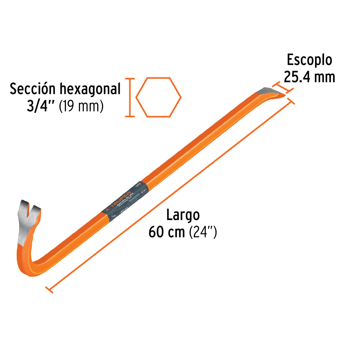 Barreta pata de cabra de 3/4'' x 60 cm Truper3