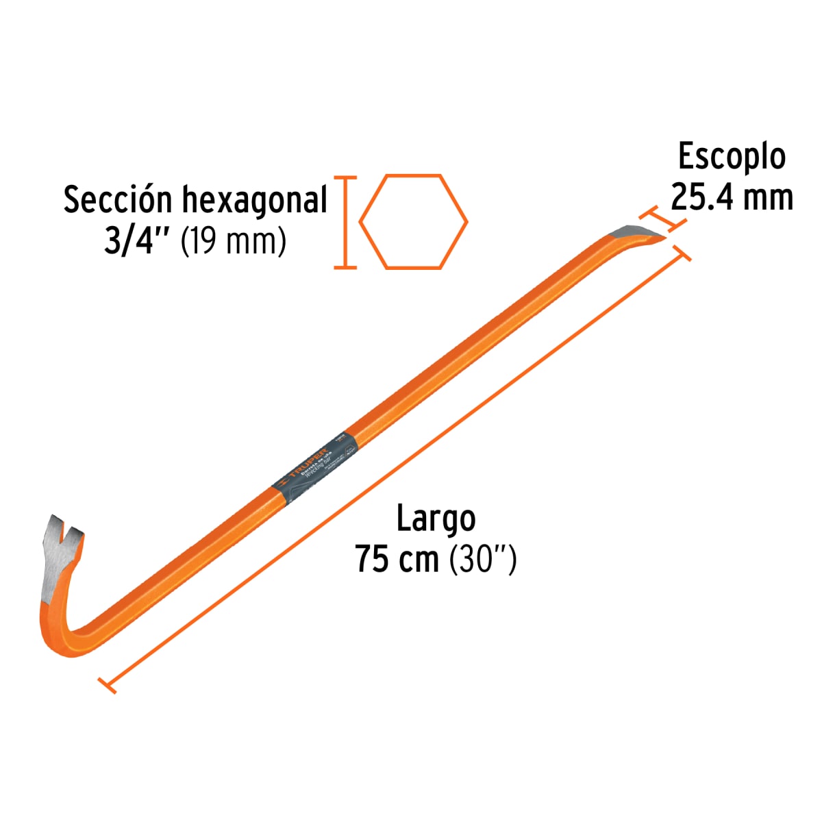 Barreta pata de cabra de 3/4'' x 75 cm. truper3