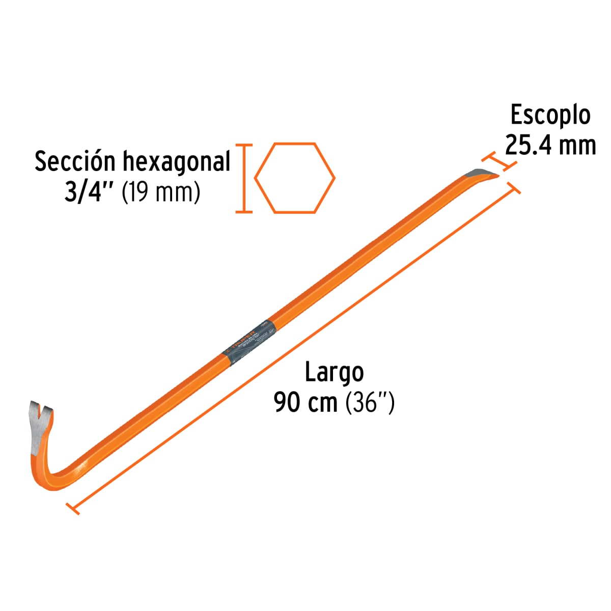 Barreta pata de cabra de 3/4´´ x 91 cm, Truper3