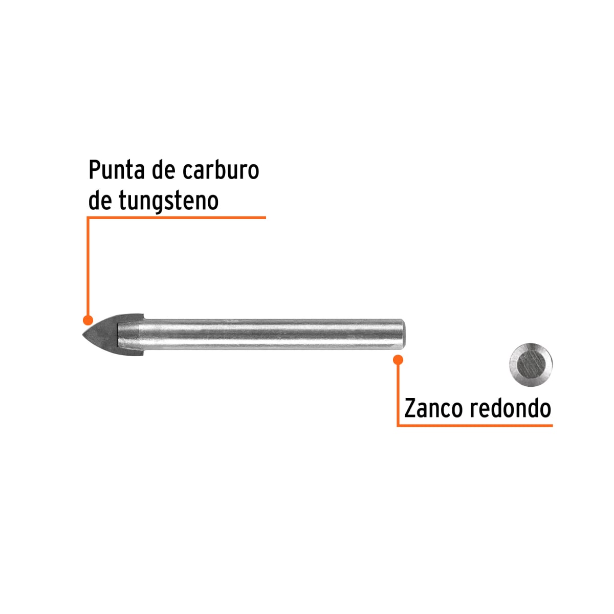 Broca para vidrio y mayólica de 1/2´´, Truper2