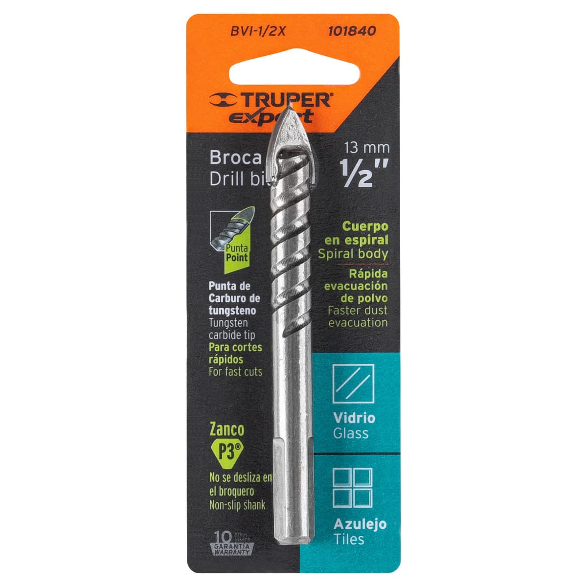 Broca para vidrio y mayólica 1/2´´, Truper Expert4