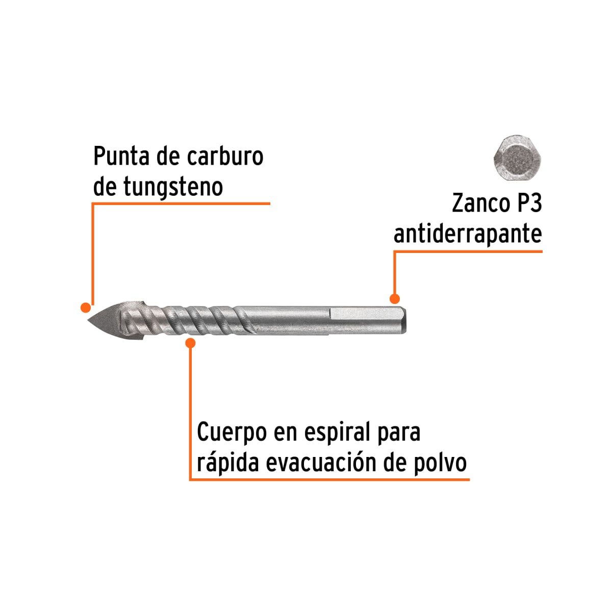 Broca para vidrio y mayólica 1/2´´, Truper Expert2
