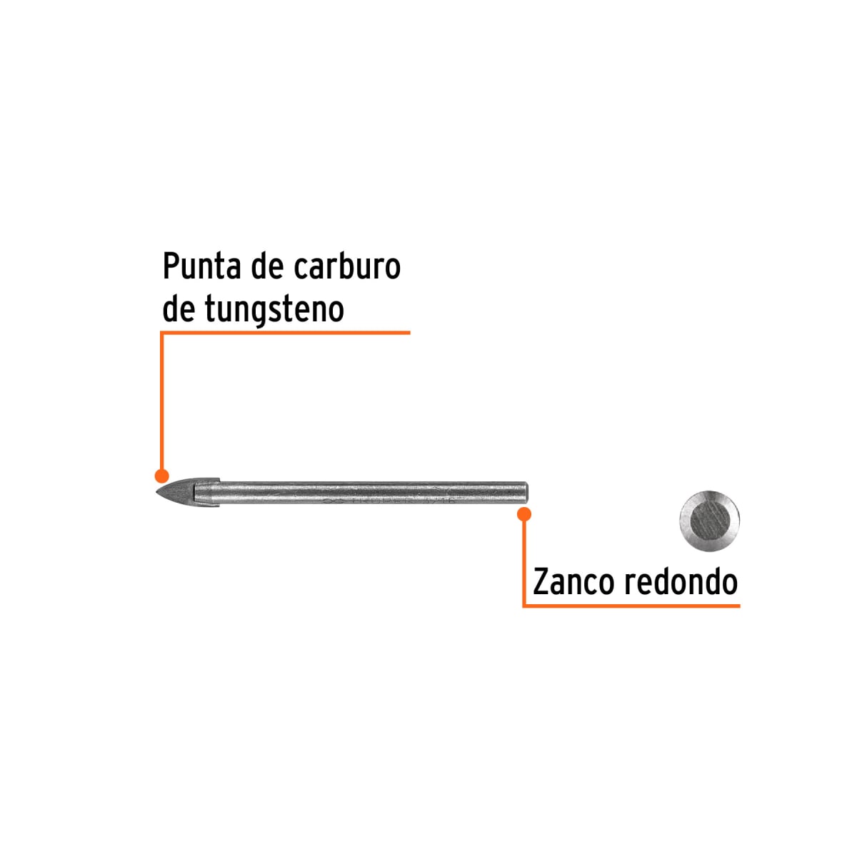 Broca para vidrio y mayólica de 3/16´´, Truper2