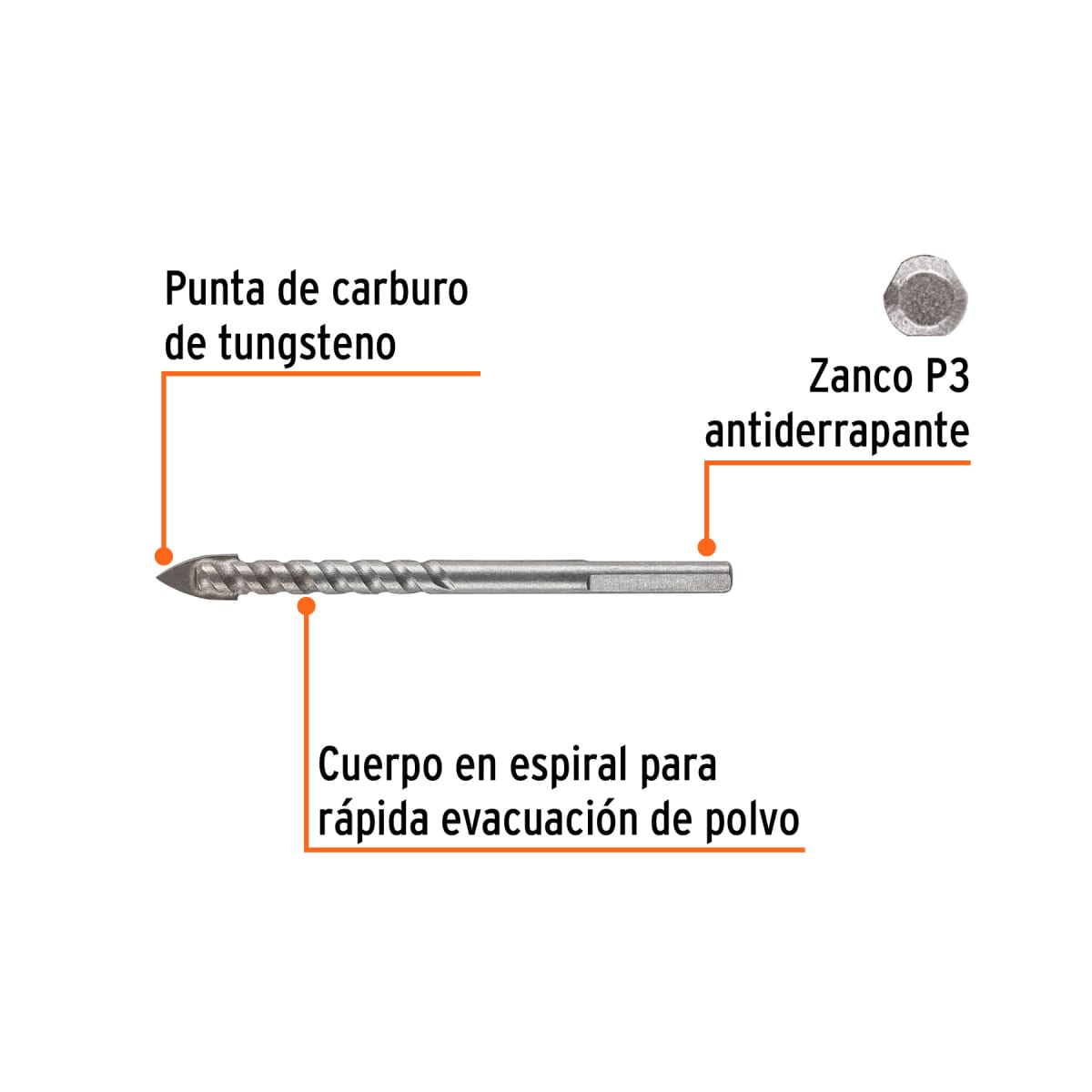 Broca para vidrio y mayólica 5/16´´, Truper Expert2
