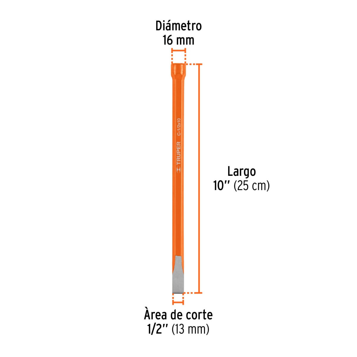 Cincel de corte frío de 1/2 X 10´´, Truper3