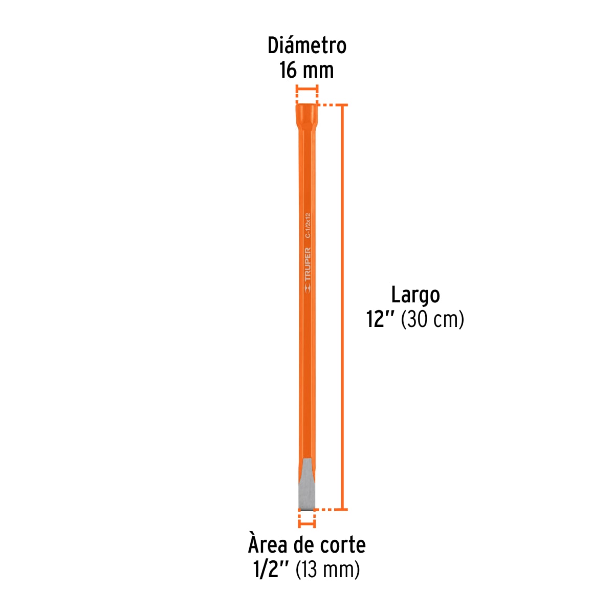 Cincel de corte frío de 1/2 X 12´´, Truper3