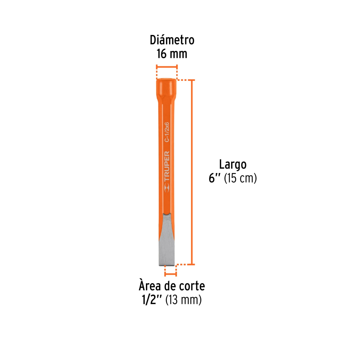 Cincel de corte frío de 1/2 X 6´´, Truper3