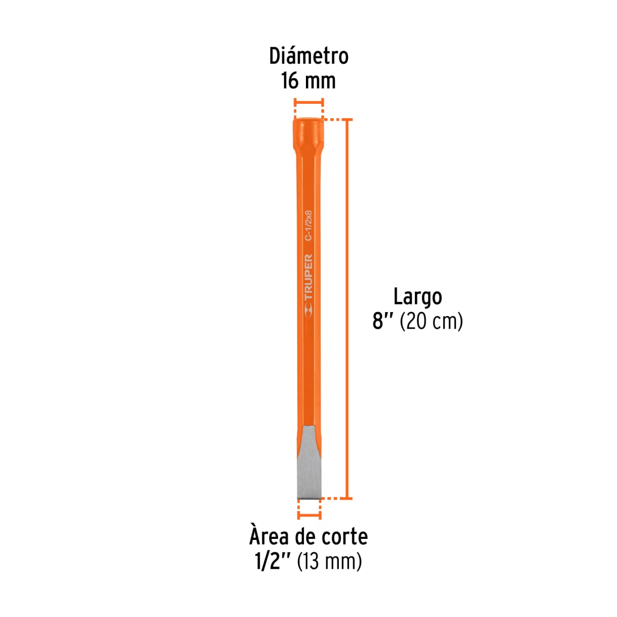 Cincel de corte frío de 1/2 X 8´´, Truper3
