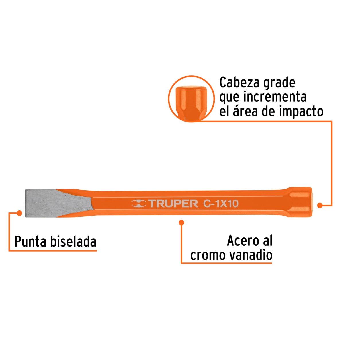 Cincel de corte frío de 1 x 10''. truper2