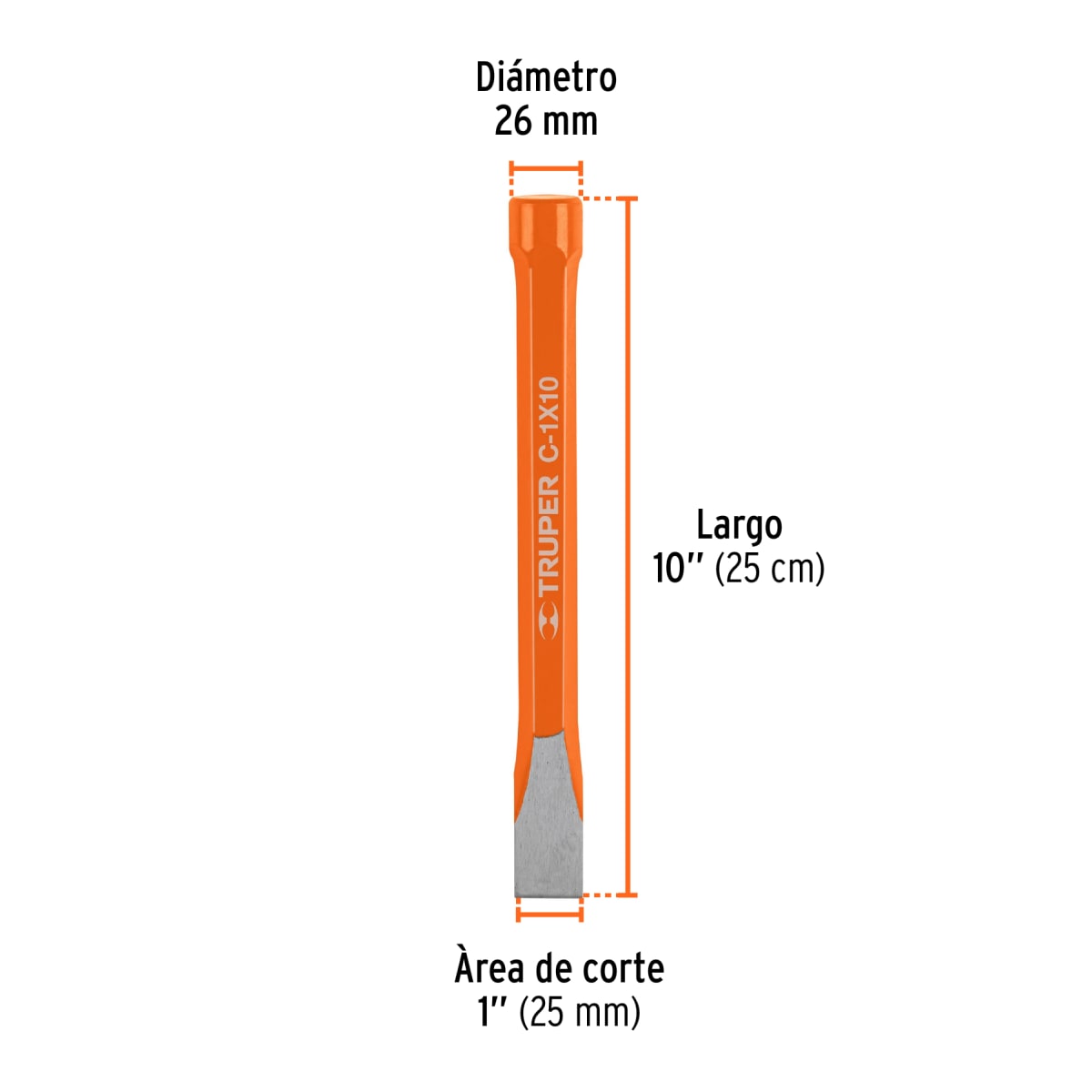 Cincel de corte frío de 1 x 10''. truper3