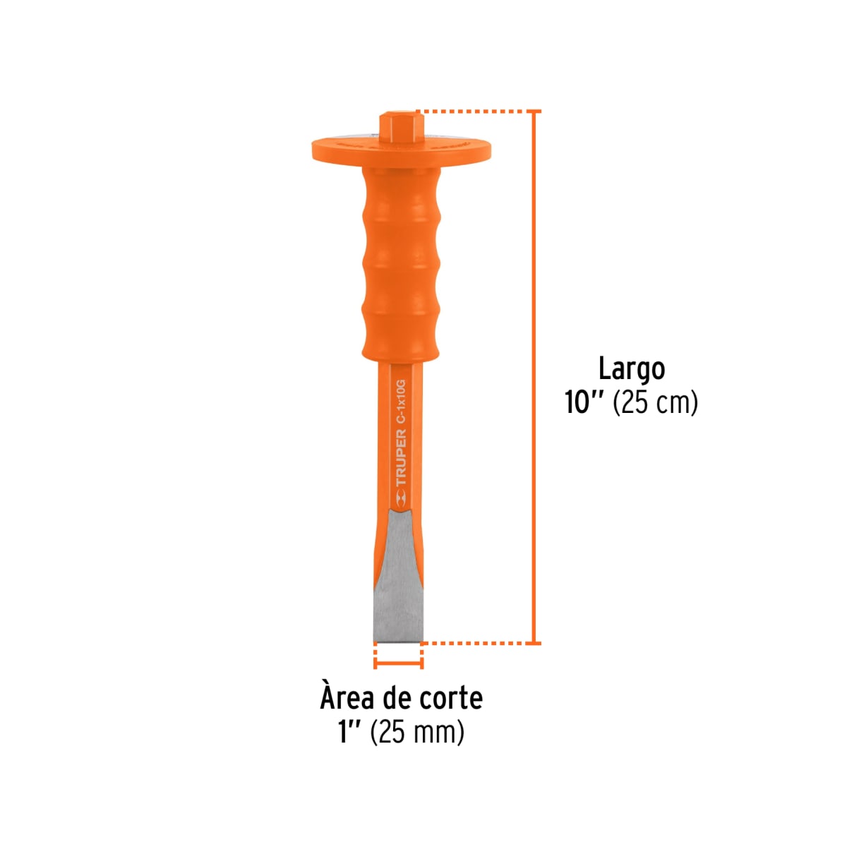 Cincel de corte frío 1 x 10'' con grip. truper3