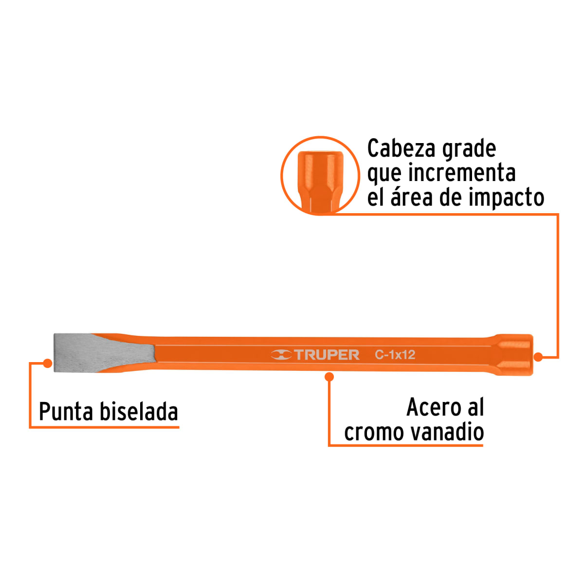 Cincel de corte frío de 1 x 12'' Truper2