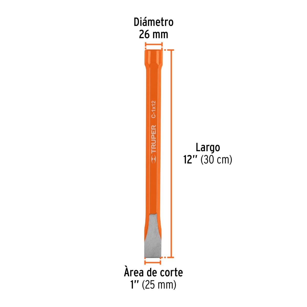 Cincel de corte frío de 1 x 12'' Truper3