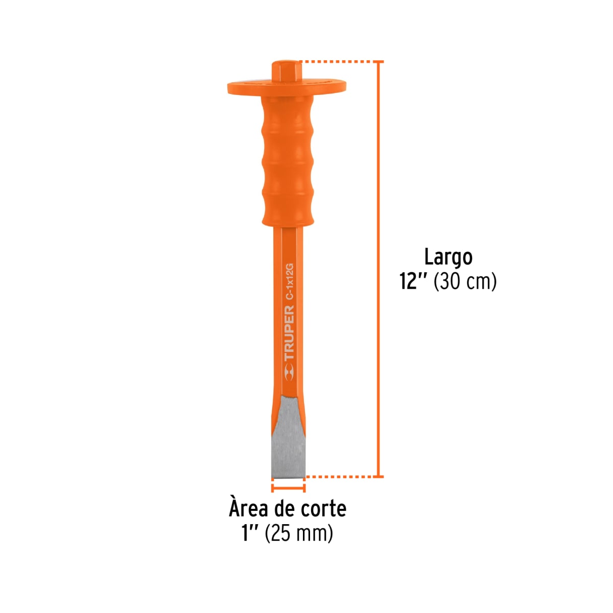 Cincel de corte frío 1 x 12'' con grip. truper3