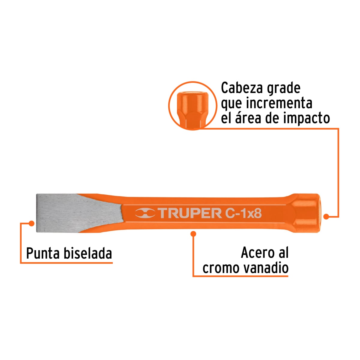 Cincel de corte frío de 1 X 8''. Truper2