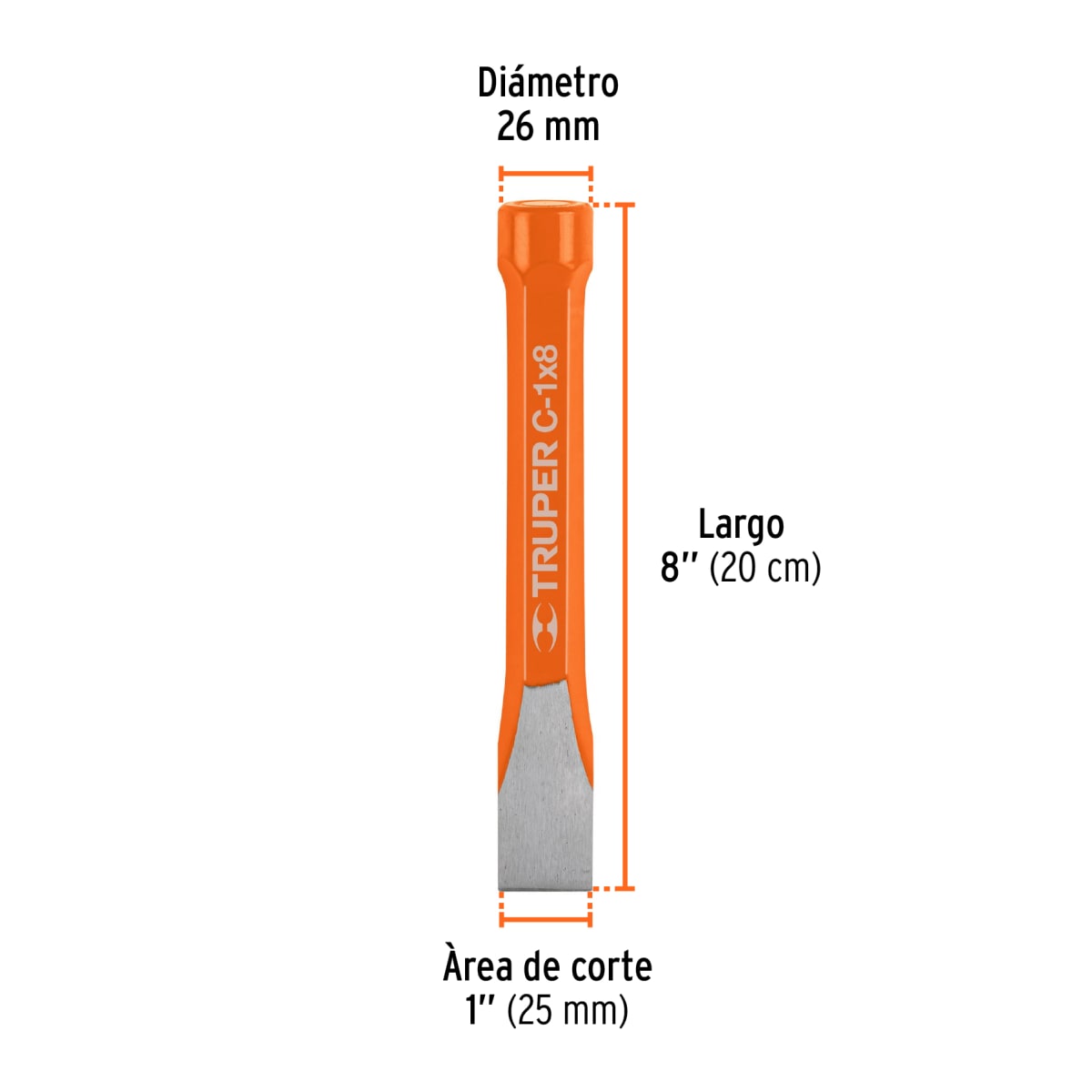 Cincel de corte frío de 1 X 8''. Truper3