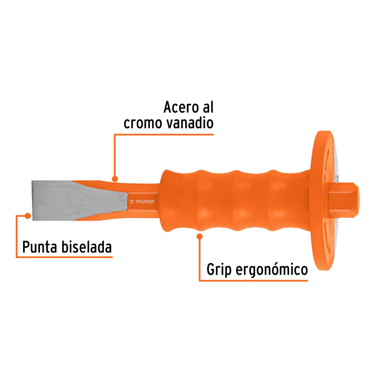 Cincel de corte frío 1 x 8´´ con grip, Truper2