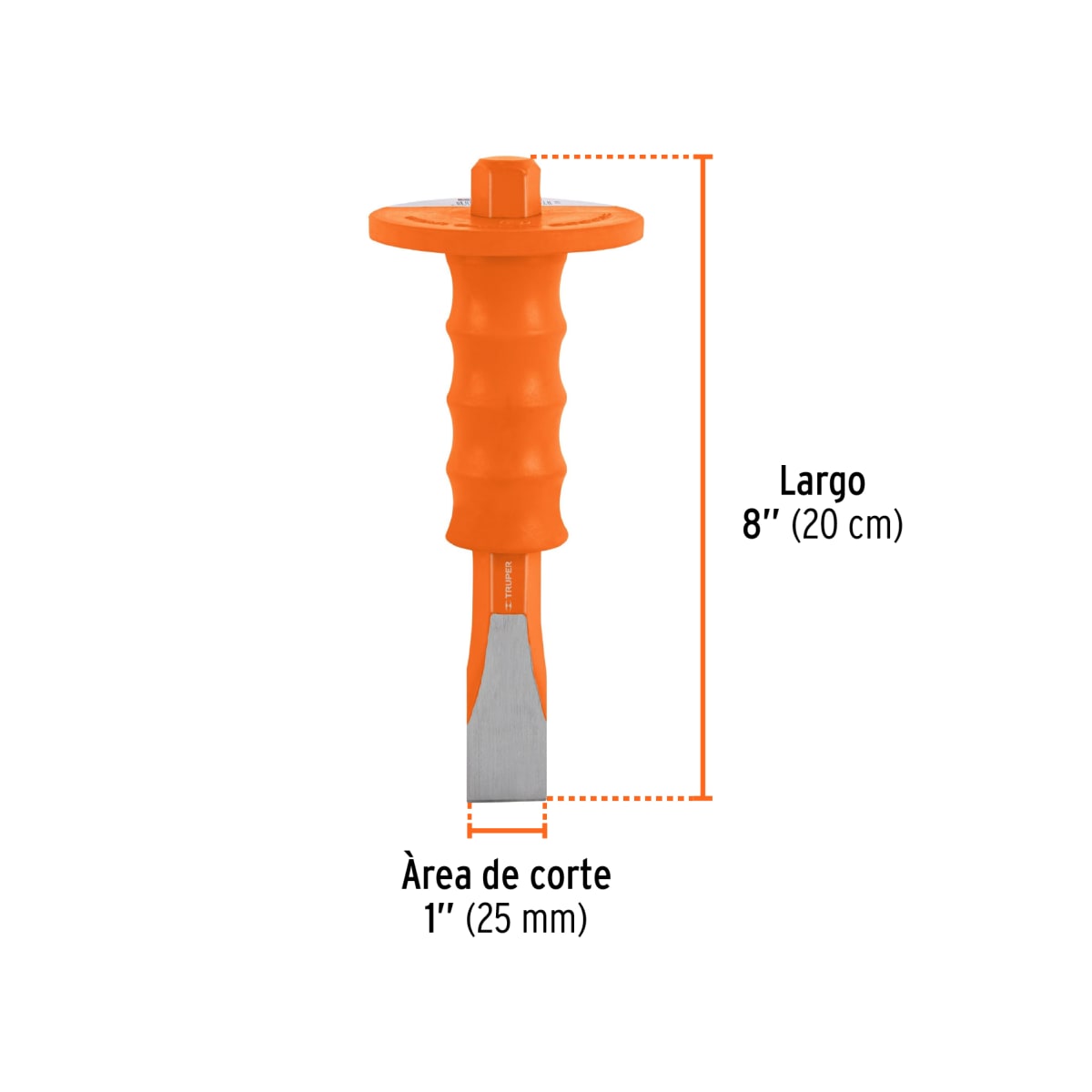 Cincel de corte frío 1 x 8´´ con grip, Truper3