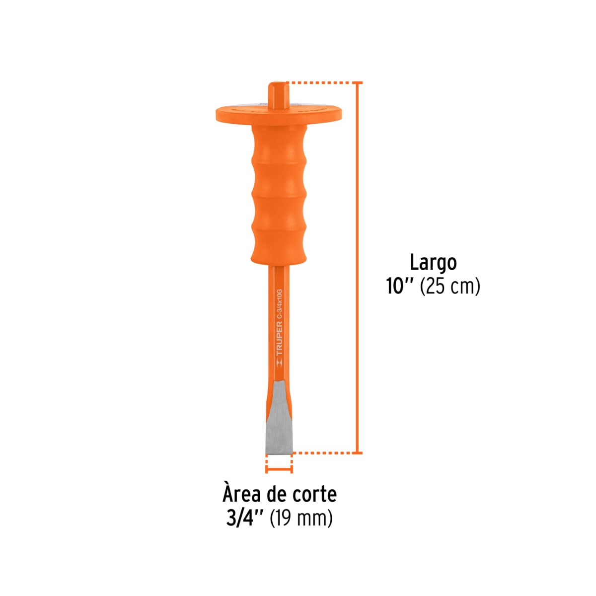 Cincel de corte frío 3/4 x 10´´ con grip, Truper3