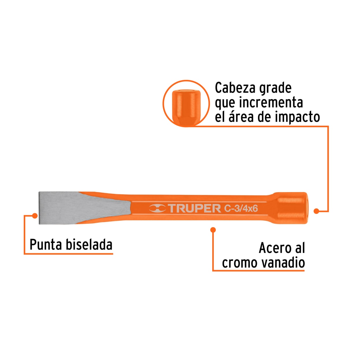 Cincel de corte frío de 3/4 X 6´´, Truper2