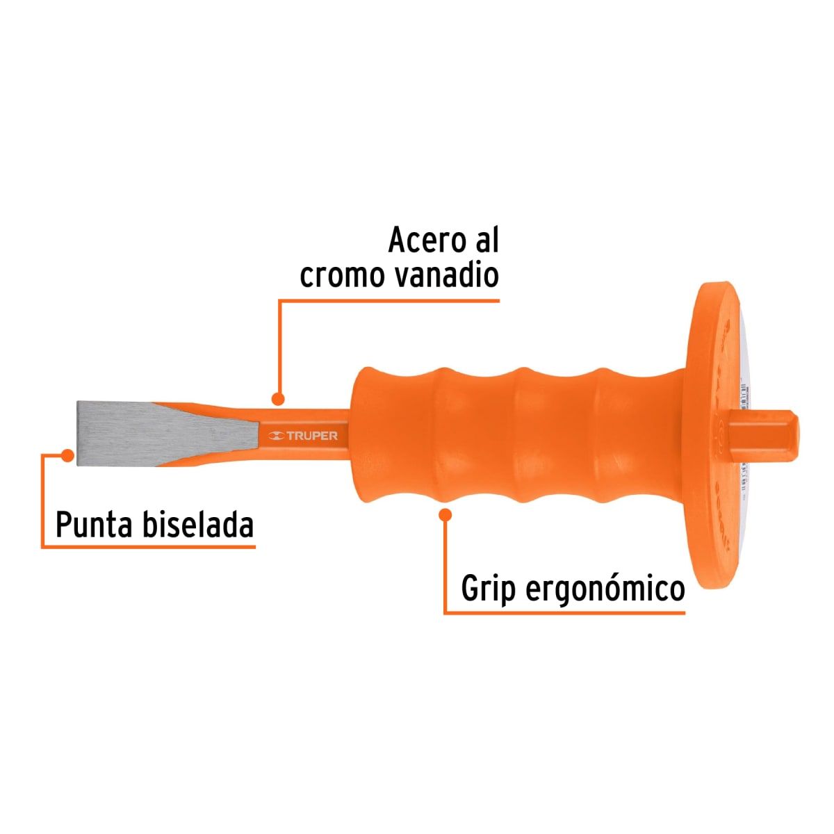 Cincel de corte frío 3/4 x 8'' con grip Truper2
