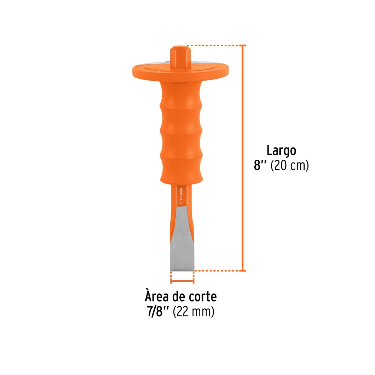 Cincel de corte frío 3/4 x 8'' con grip Truper3