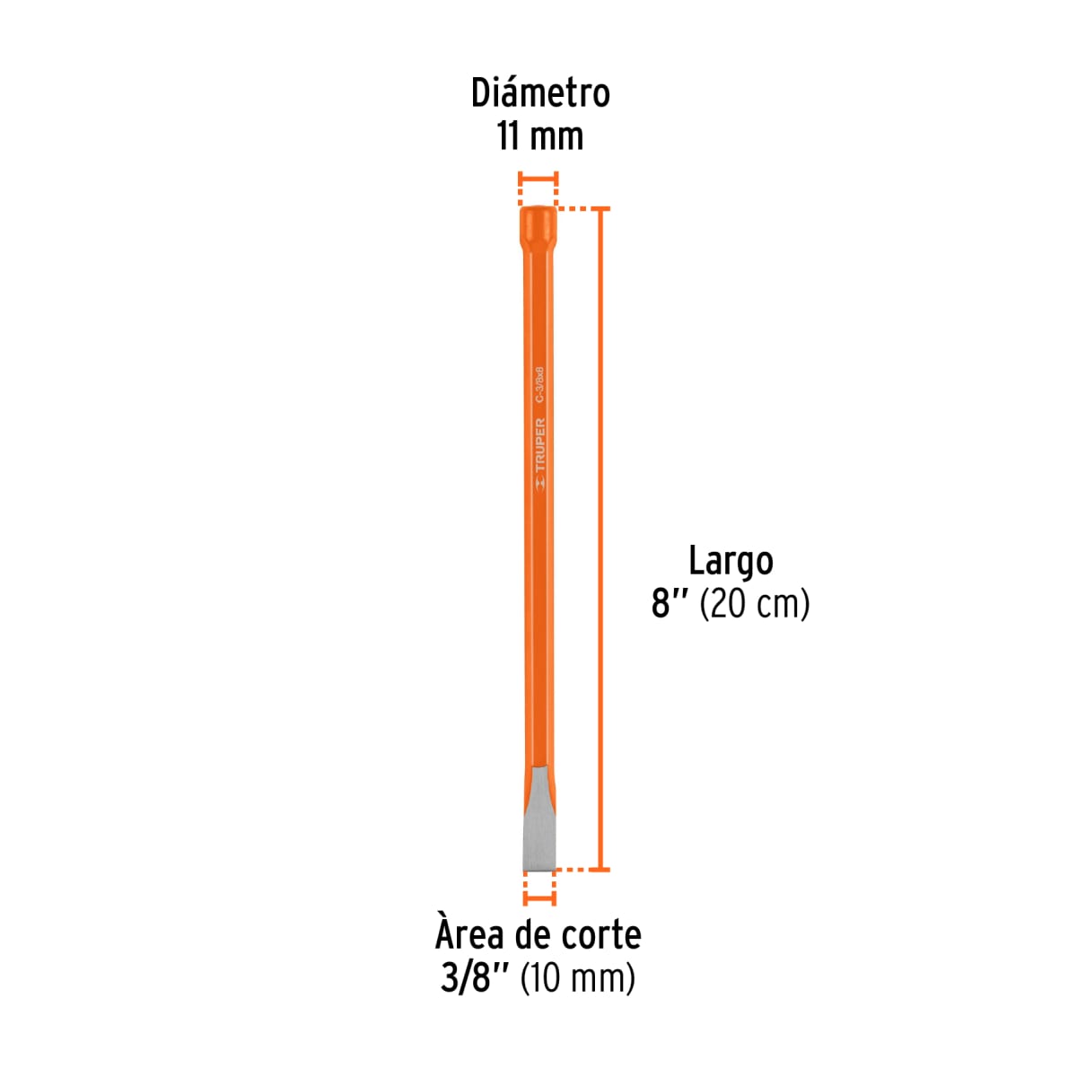 Cincel de corte frío de 3/8 X 8´´, Truper3